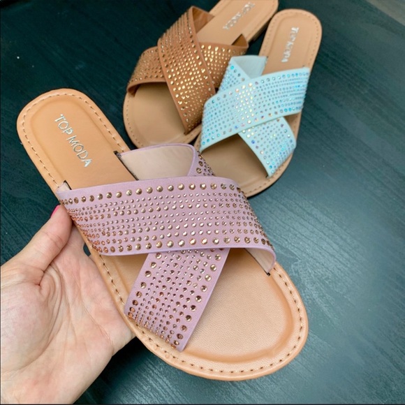 Shoes - ✨Rhinestoned Studded Sandal-